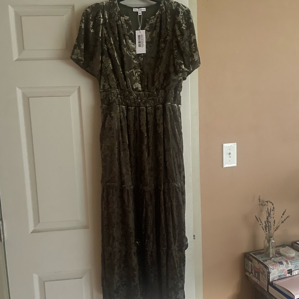 Baltic Born Olive Velvet Dress